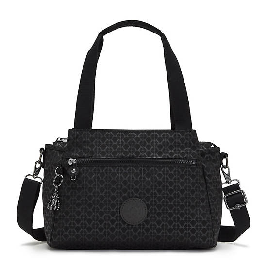 Kipling Elysia Printed Skuldertasker Sort | DK 1407XY